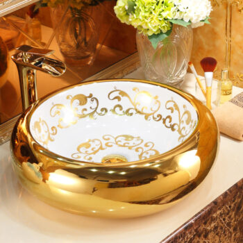 Luxury Round Gold Bathroom Basin