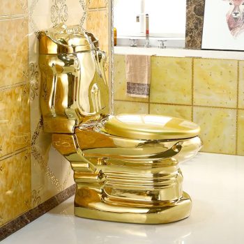 Angular Mosaic Gold Toilet - Royal Toiletry Global