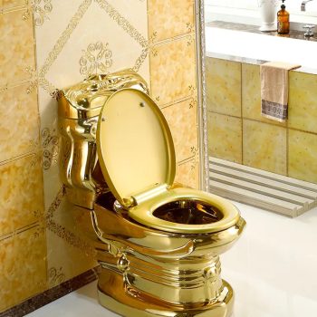 Angular Mosaic Gold Toilet - Royal Toiletry Global