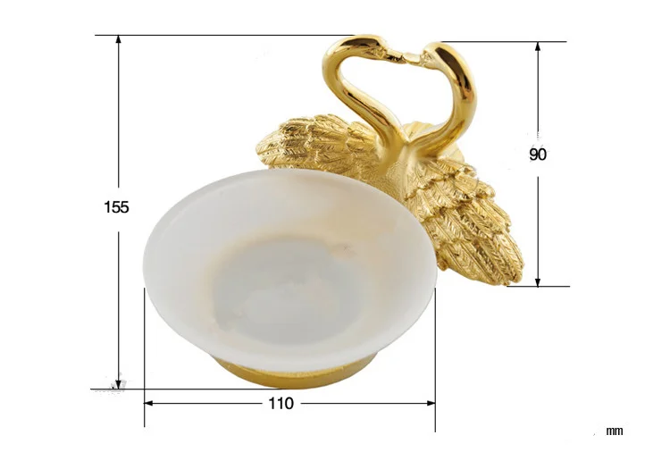 Gold Swan Soap Dish  -  Gold Bathroom Accessories