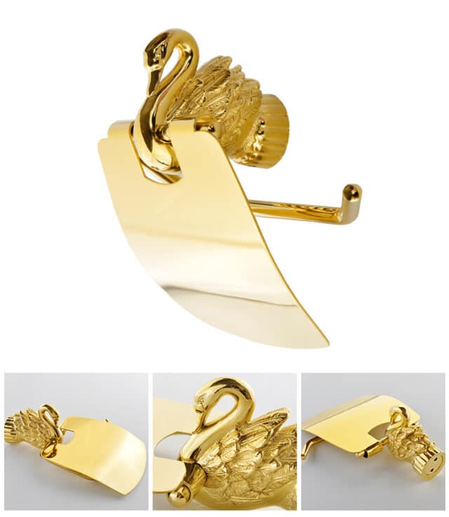 Gold Swan Toilet Paper Holder Royal Toiletry Global