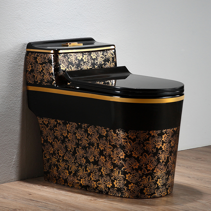 Black And Gold Toilet With Low Profile Water Tank Gold Toilets
