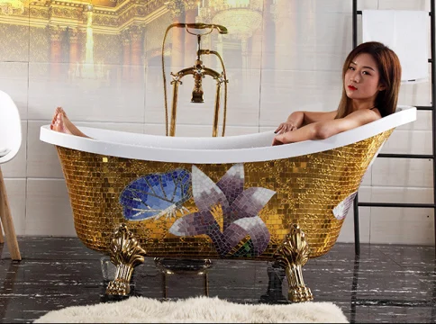 Modern Mosaic Gold Bathtub  -  Gold Bathtubs