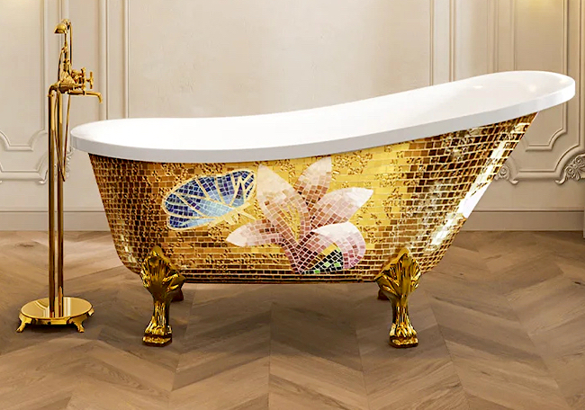 Modern Mosaic Gold Bathtub  -  Gold Bathtubs