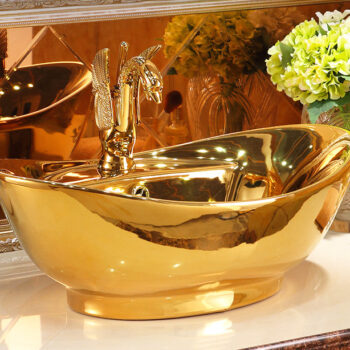 Classic Plain Gold Bathroom Basin