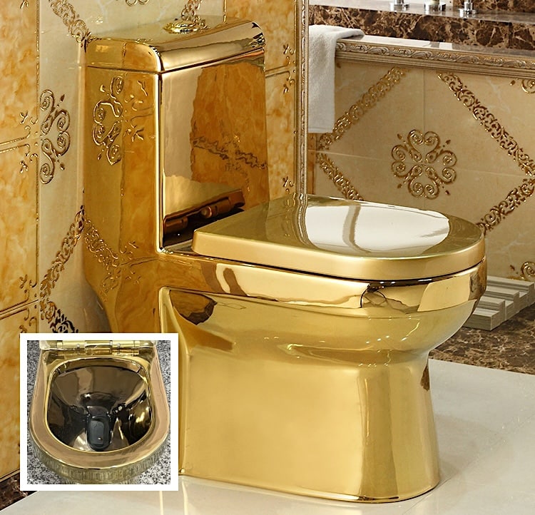 Premium toilet with gold plated surface