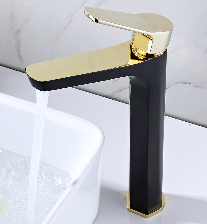 Modern Black And Gold Bathroom Faucet Gold Water Taps & Faucets