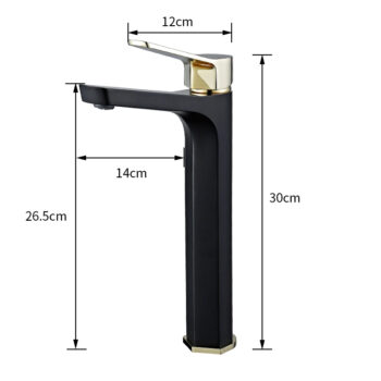 Modern Black And Gold Bathroom Faucet