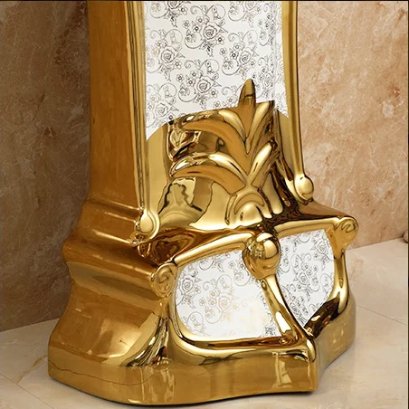 Royal Gold Pedestal Basin  -  Gold Bathroom Basins
