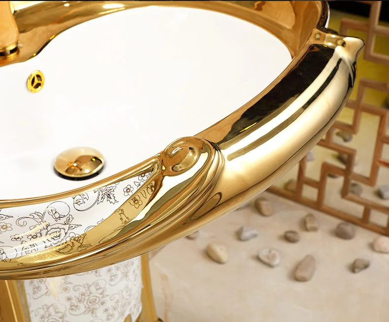 Royal Gold Pedestal Basin  -  Gold Bathroom Basins