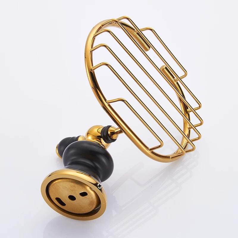 Retro Black And Gold Soap Holder  -  Gold Bathroom Accessories