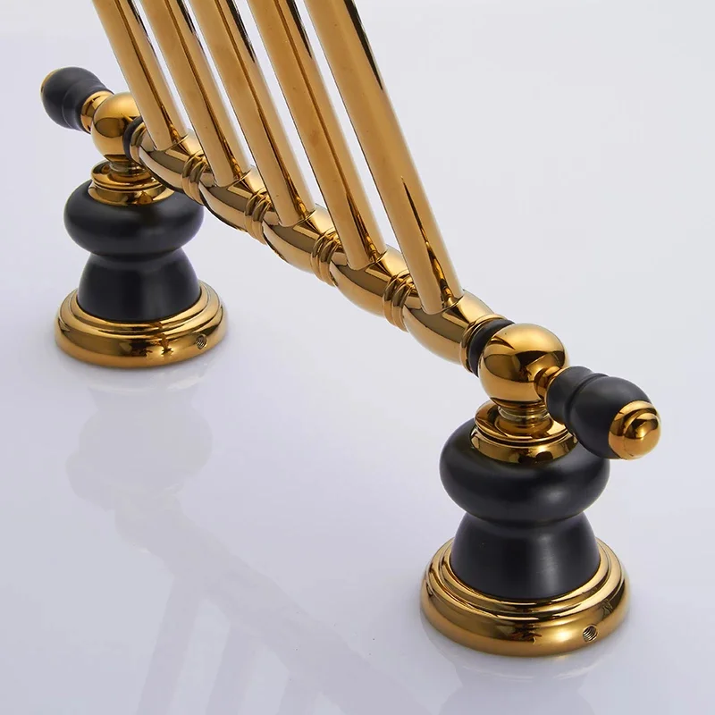 Retro Black And Gold Towel Bars - Royal Toiletry Global