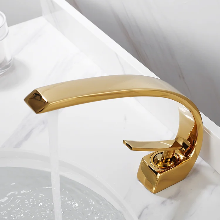 Elegant Gold Bathroom Basin Faucet  -  Gold Water Taps & Faucets