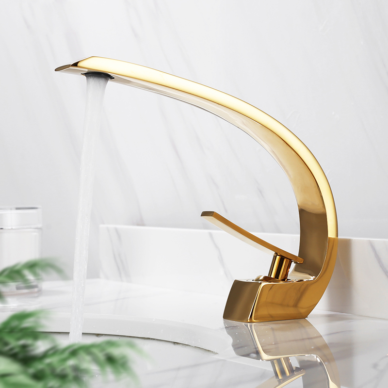 Elegant Gold Bathroom Basin Faucet Gold Water Taps & Faucets