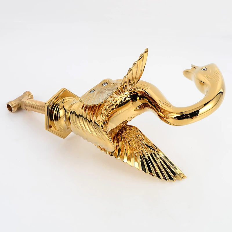 Gold Swan Dual Handle Bathroom Faucet Gold Water Taps & Faucets
