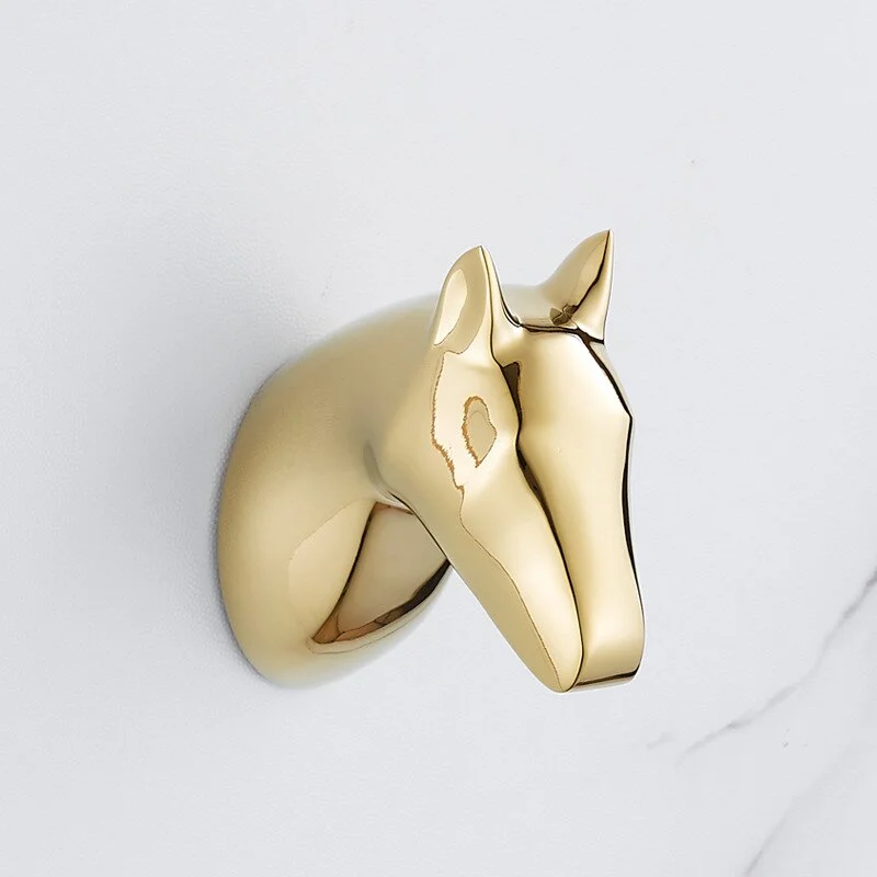 Gold Mustang Robe Hook  -  Gold Bathroom Accessories