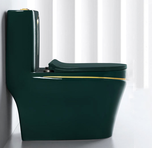 Luxury Green Toilet With An Elegant Gold Stripe Gold Toilets