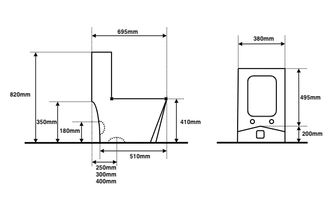Angular Mosaic Silver Toilet measurements