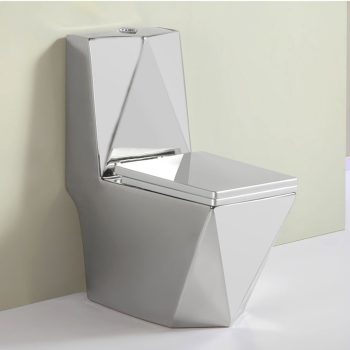 Angular Plain Silver Toilet