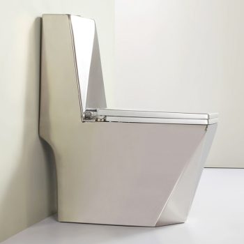 Angular Plain Silver Toilet