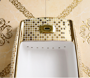Classic Freestanding Mosaic Gold Urinal Gold Urinals