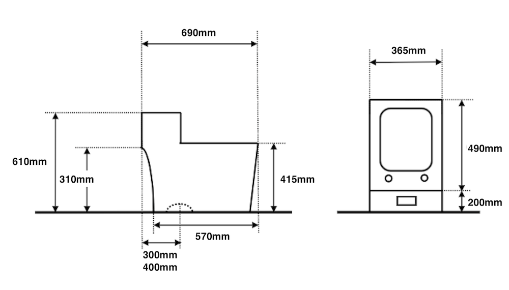 Low Profile Silver Pattern Toilet sizes