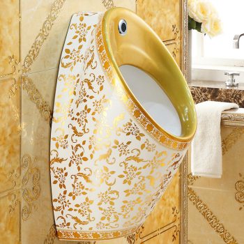 Modern Wall Mounted Gold Pattern Urinal