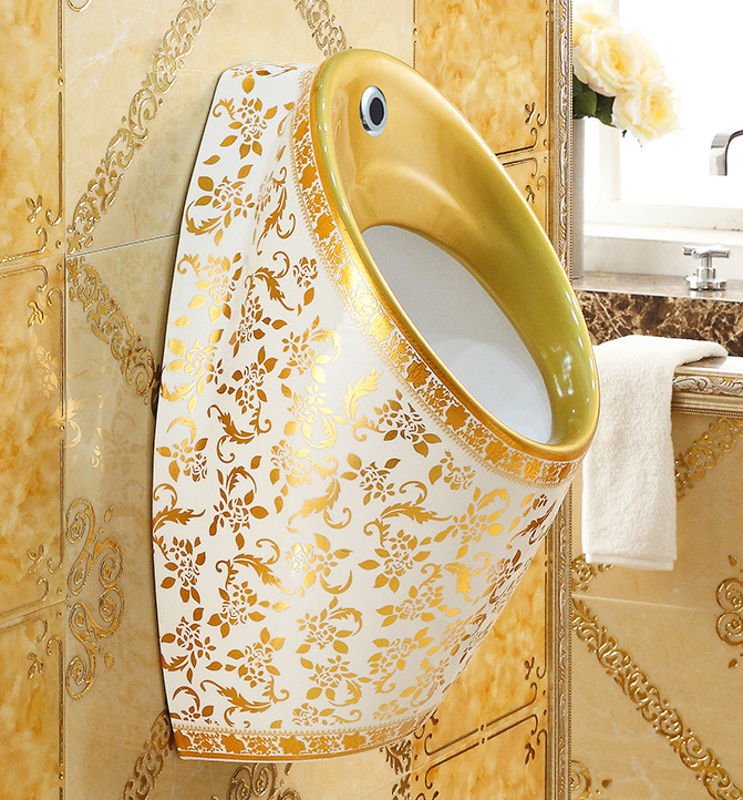 Modern Wall Mounted Gold Pattern Urinal Gold Urinals