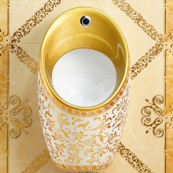 Modern Wall Mounted Gold Pattern Urinal