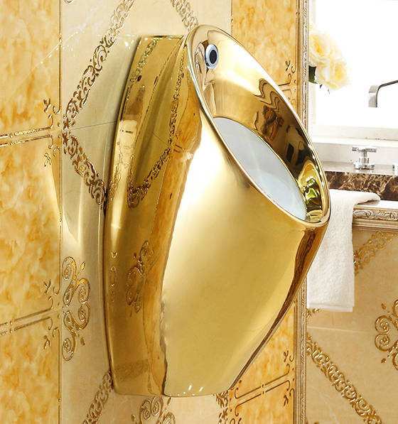 Modern Wall Mounted Gold Urinal Gold Urinals