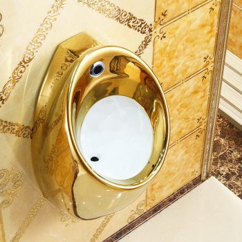 Modern Wall Mounted Gold Urinal