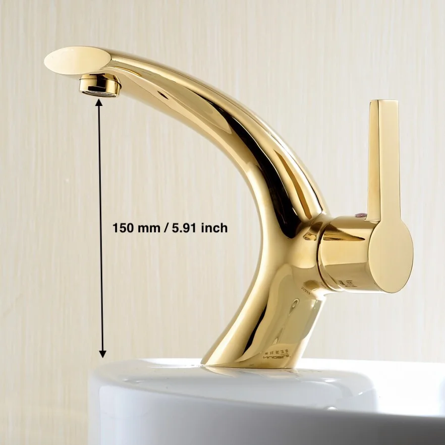Exclusive Gold Bathroom Basin Faucet  -  Gold Water Taps & Faucets