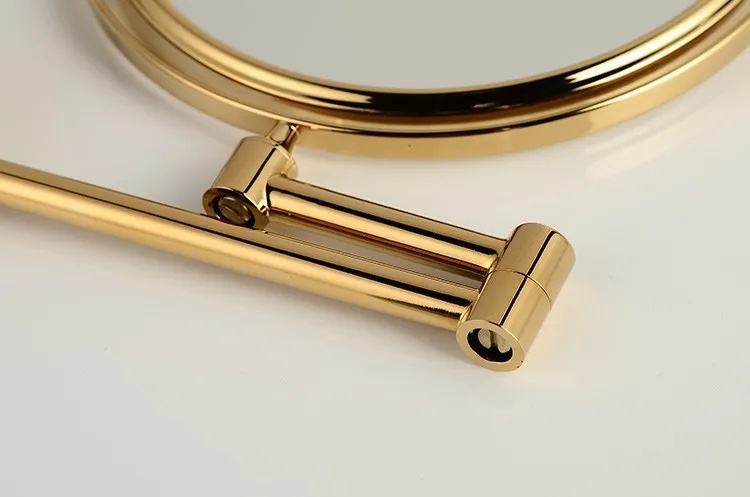 Gold Bathroom Round Foldable Mirror Gold Bathroom Accessories