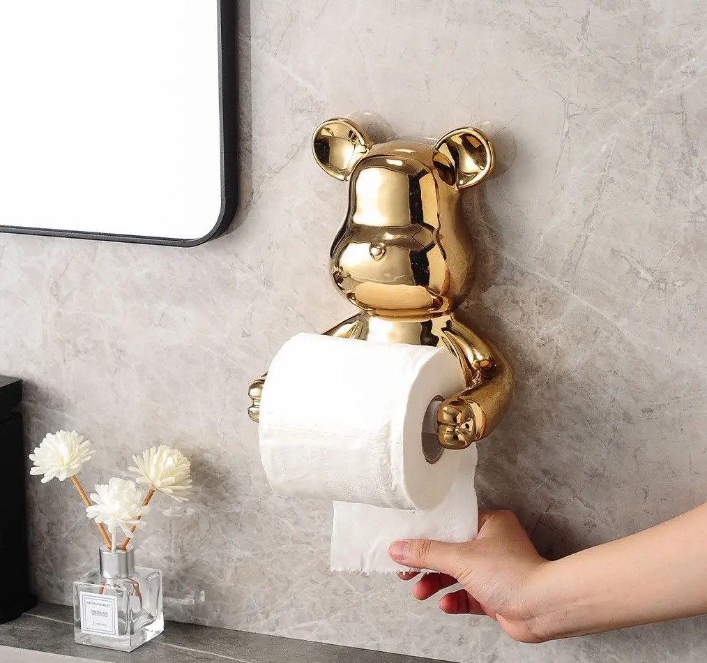 Gold Bear Toilet Paper Holder - Royal Toiletry Global