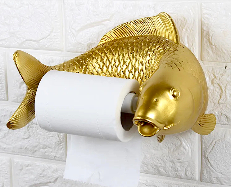 Gold Fish Toilet Paper Holder Gold Bathroom Accessories