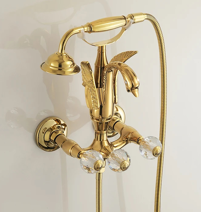 Gold Swan Shower Faucet Gold Shower Sets & Bathtub Faucets