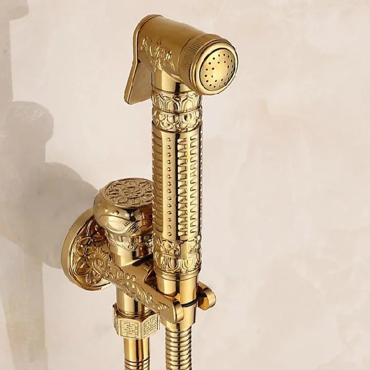 Gold Toilet-Bidet Handheld Sprayer Gold Shower Sets & Bathtub Faucets