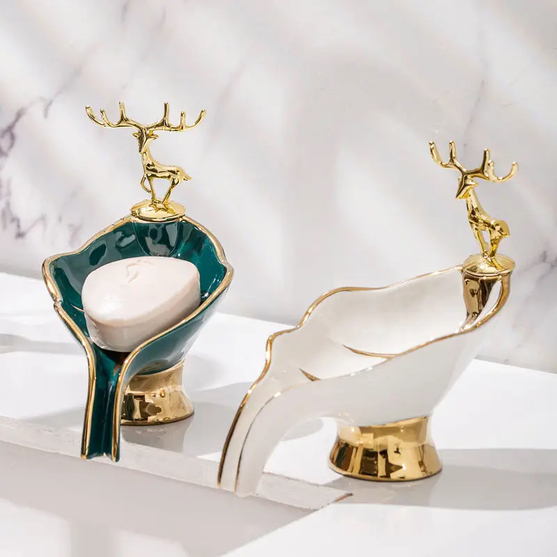 Luxury Gold Deer Soap Dish Gold Bathroom Accessories
