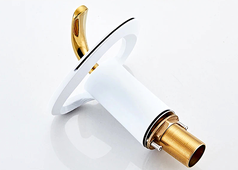 Luxury White & Gold Heart Shaped Bathroom Faucet Gold Water Taps & Faucets