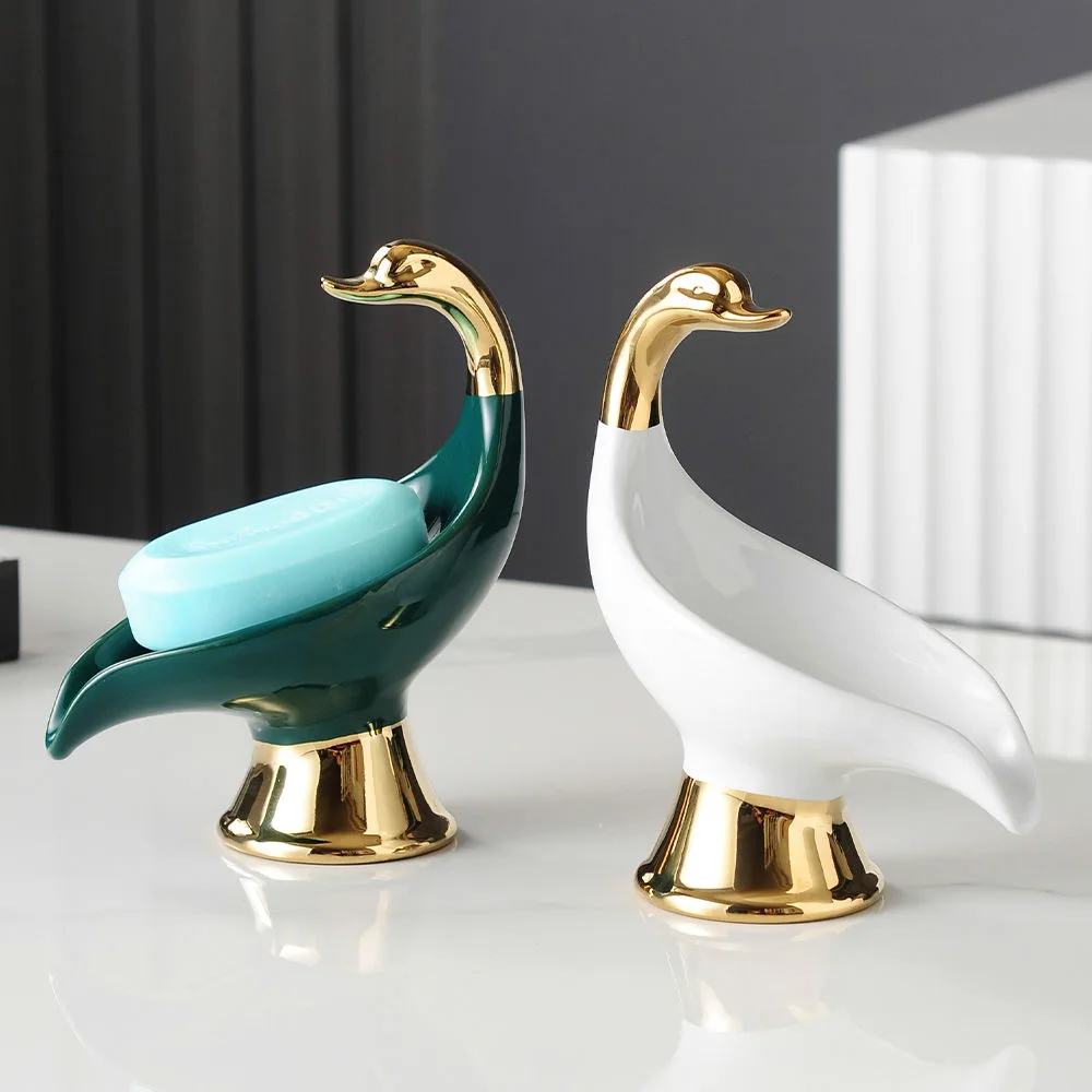 Modern Gold Swan Soap Dish Gold Bathroom Accessories