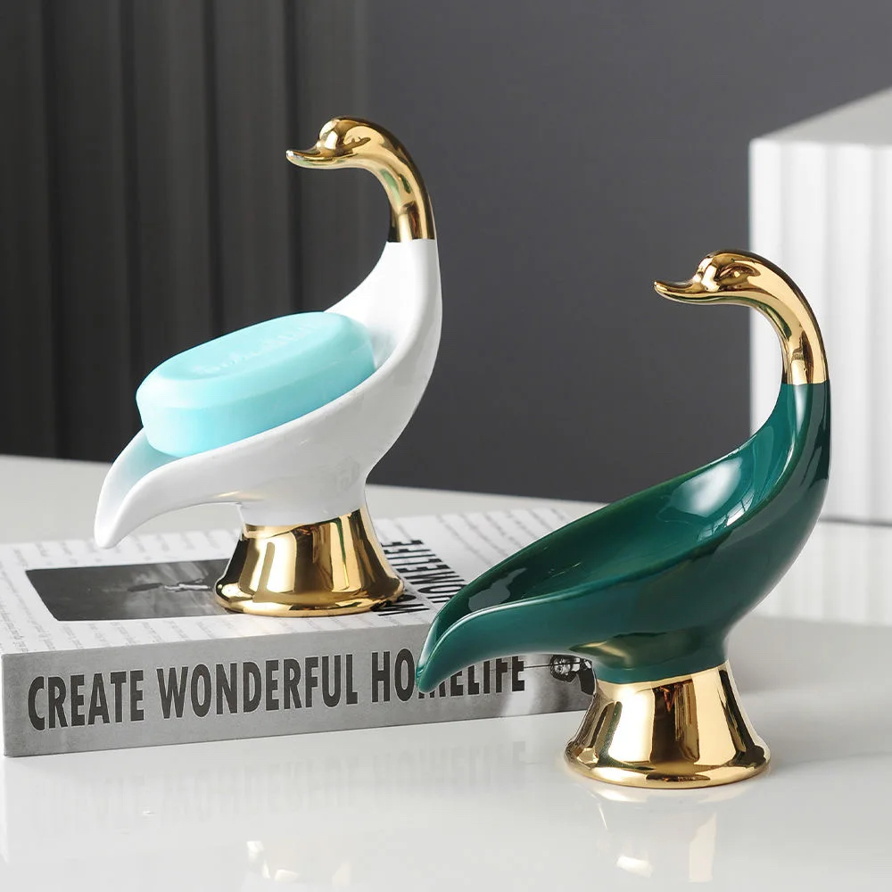 Modern Gold Swan Soap Dish Gold Bathroom Accessories