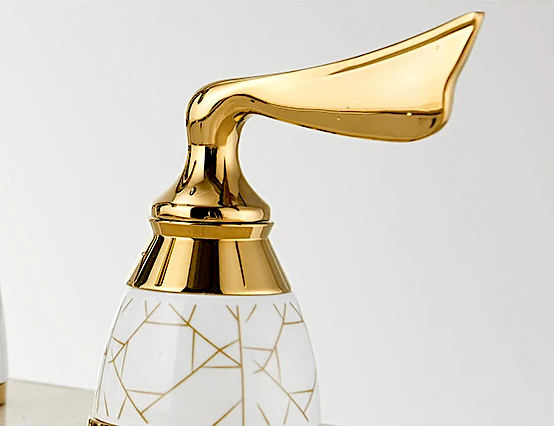 Elegant Gold Dual Handle Bathroom Faucet Gold Water Taps & Faucets