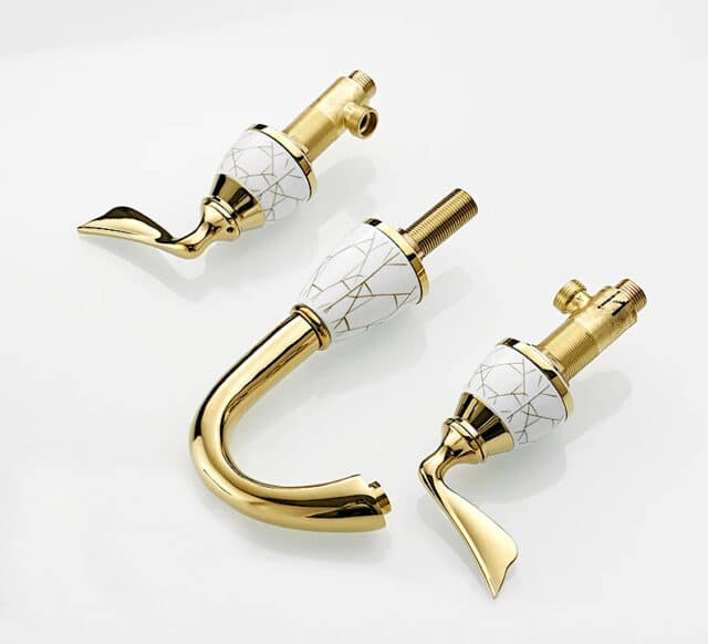 Elegant Gold Dual Handle Bathroom Faucet - Royal Toiletry Global