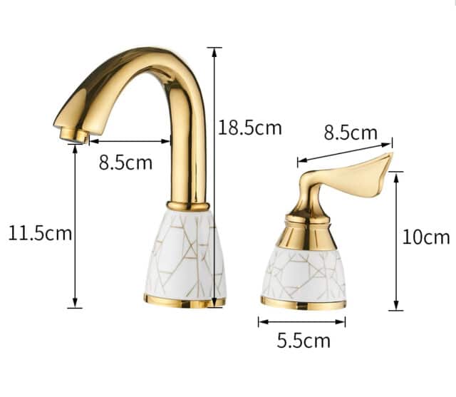 Elegant Gold Dual Handle Bathroom Faucet - Royal Toiletry Global