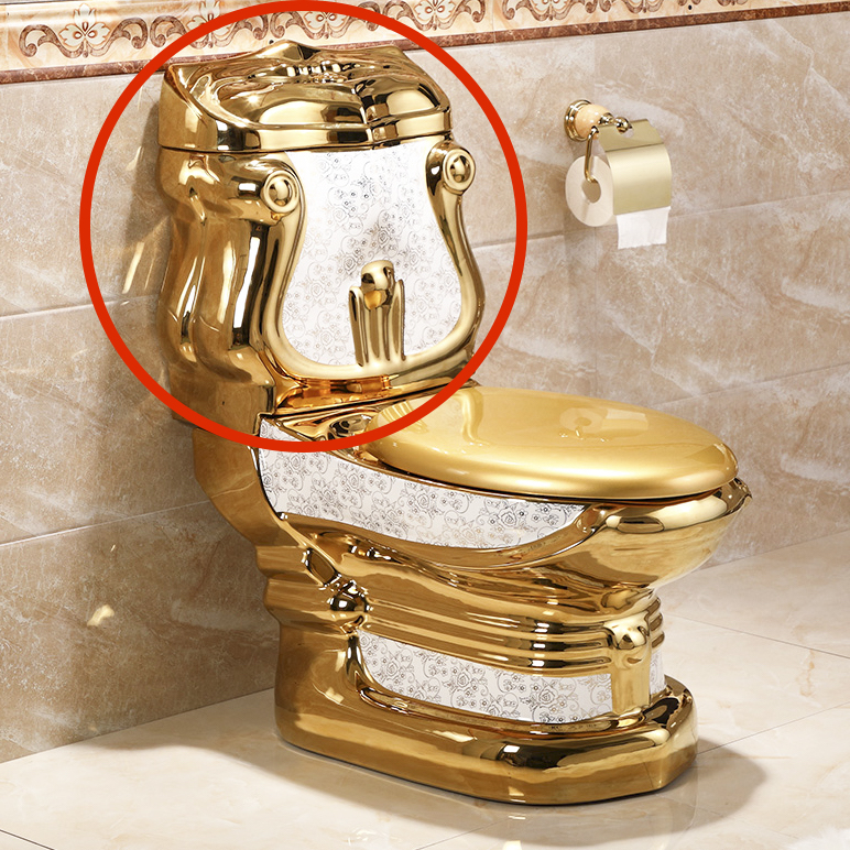 Replacement water tank and cover for Royal Gold Toilet  -  Gold Toilet Accessories