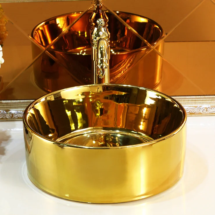 Elegance Round Plain Gold Basin  -  Gold Bathroom Basins