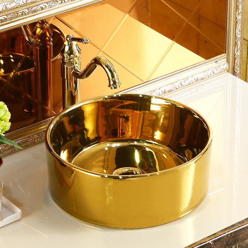 Elegance Round Plain Gold Basin  -  Gold Bathroom Basins