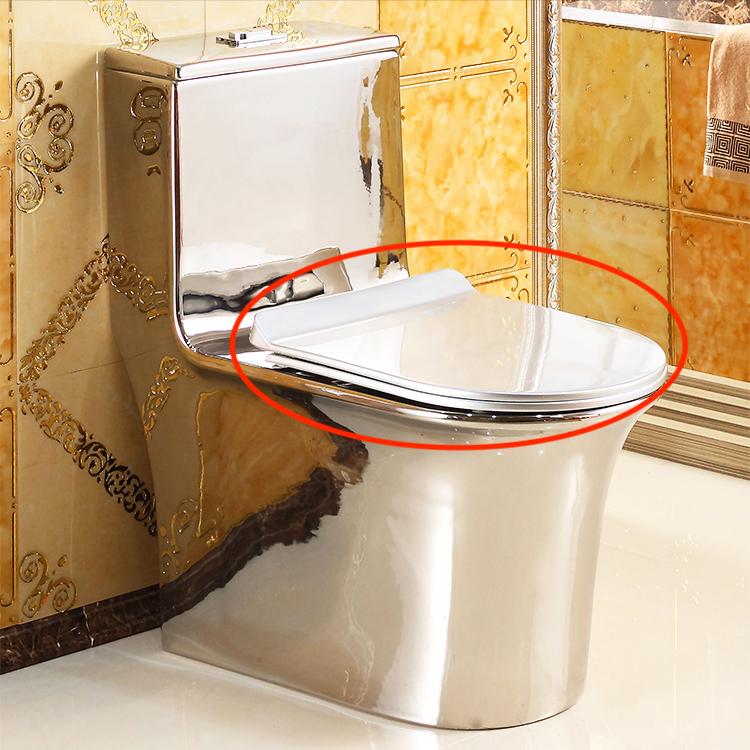Seat and Lid For Luxury Plain / Design Silver Toilet  -  Gold Toilet Accessories