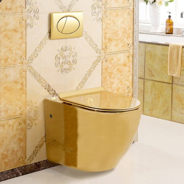 Tolet Gold Luxury Gold Wall-Hung Toilets – Designer Bathroom Fixtures - Royal ...
