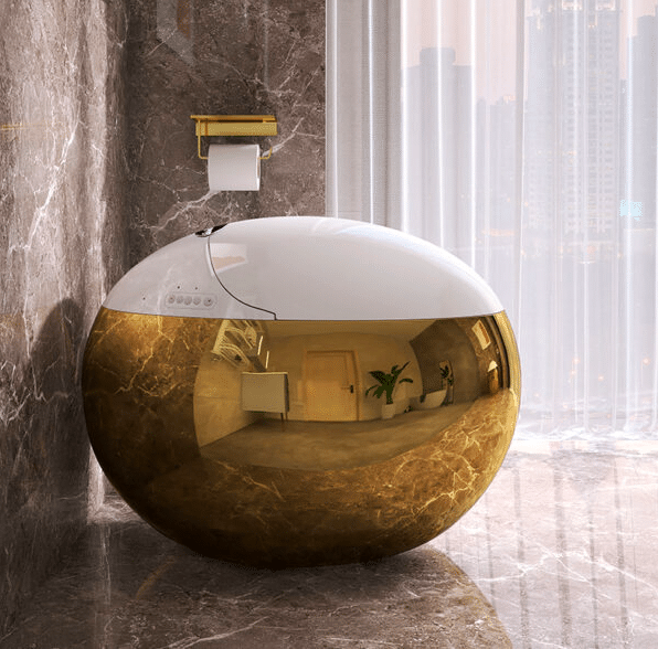 Royal Sphere Gold and White Smart Toilet - Royal Toiletry Global